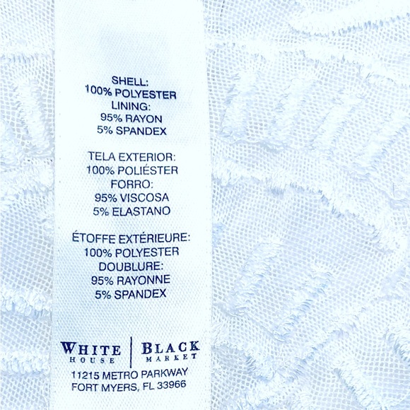 🌹White House Black Market Two-piece Embroidered Tunic Top, Size XS, White - Picture 7 of 9